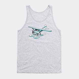 White blue seaplane illustration Tank Top